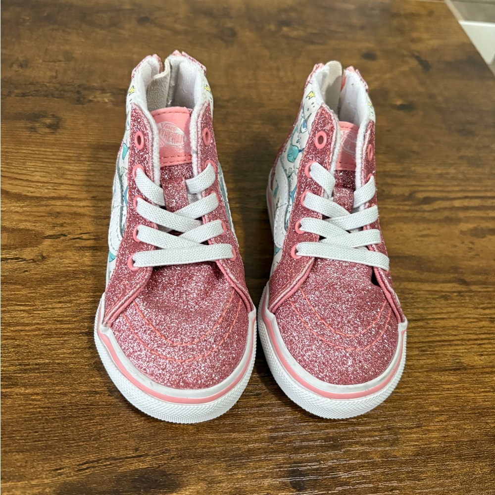 Vans Sparkly Pink High-Top Kids Sneakers